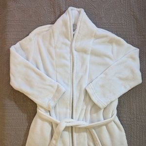 Thick fluffy white robe